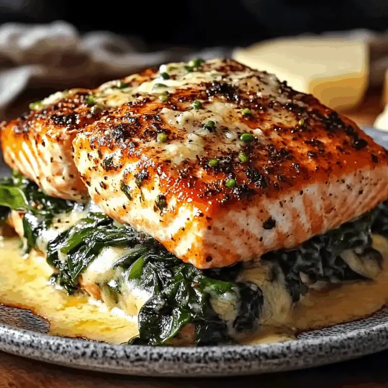 Irresistible Blackened Salmon Stuffed with Spinach & Parmesan