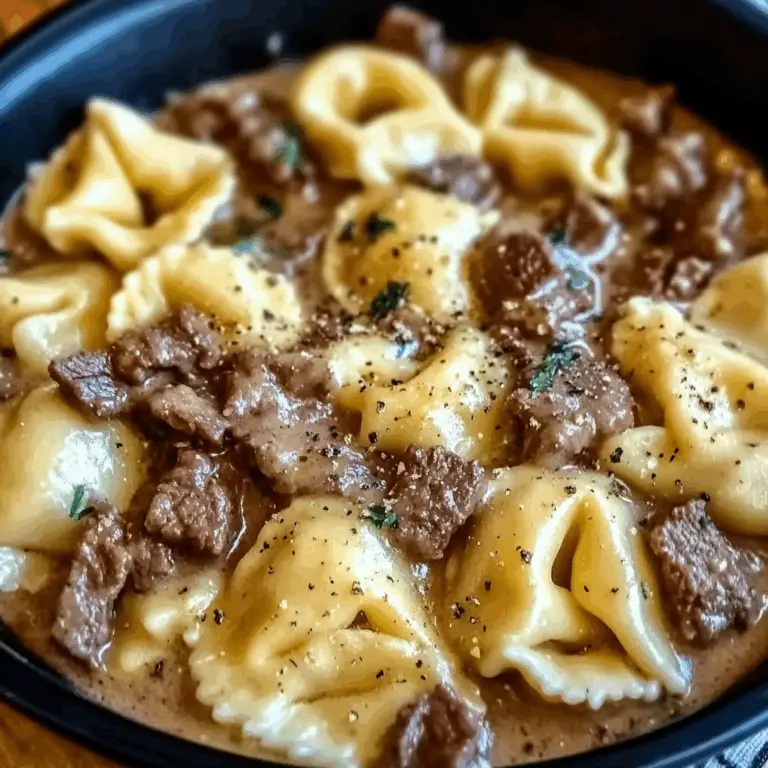 Indulge in Cheesesteak Tortellini in Rich Provolone Sauce