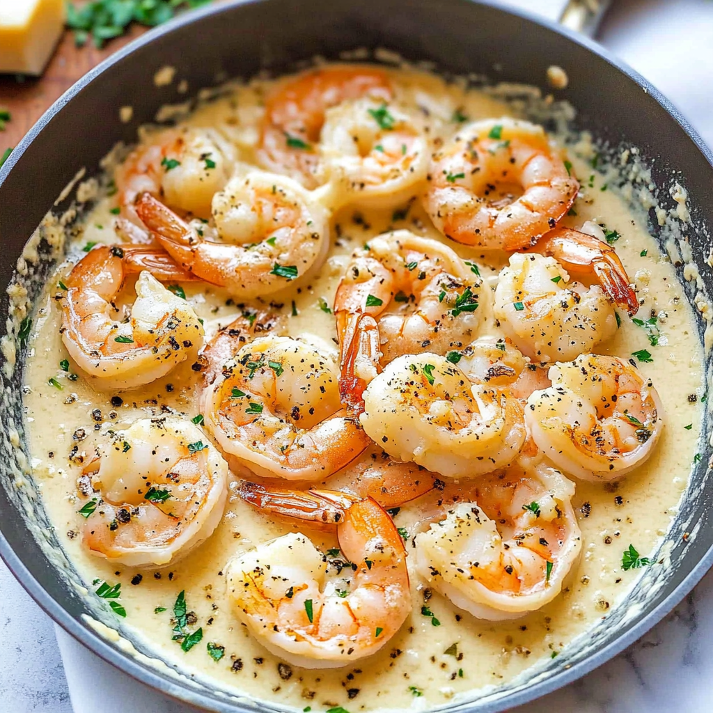 Irresistible Creamy Garlic Shrimp With Parmesan Recipe