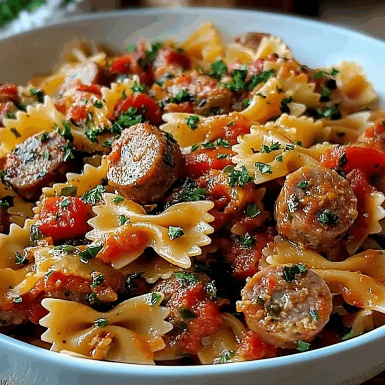 Savory Italian Sausage with Bow Tie Pasta Delight