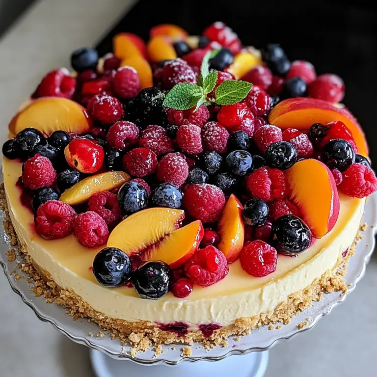 Summer Berry and Peach Cheesecake Recipe
