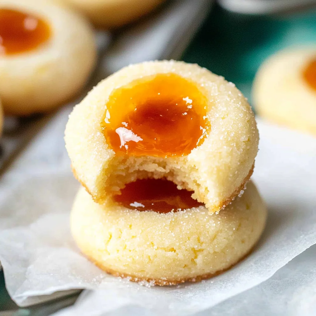 Apricot Filled Thumbprint Cookies