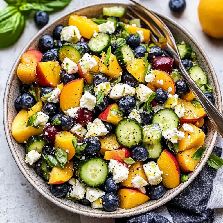 Blueberry Peach Feta Salad