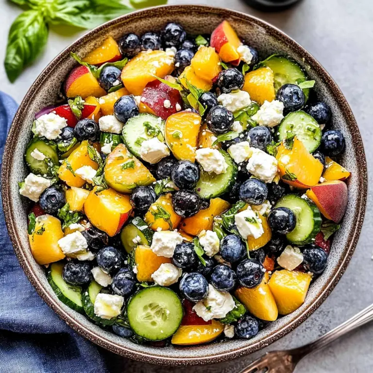 Blueberry Peach Feta Salad