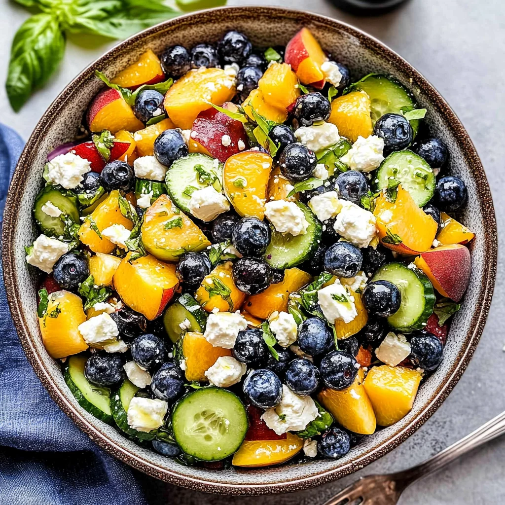 Blueberry Peach Feta Salad