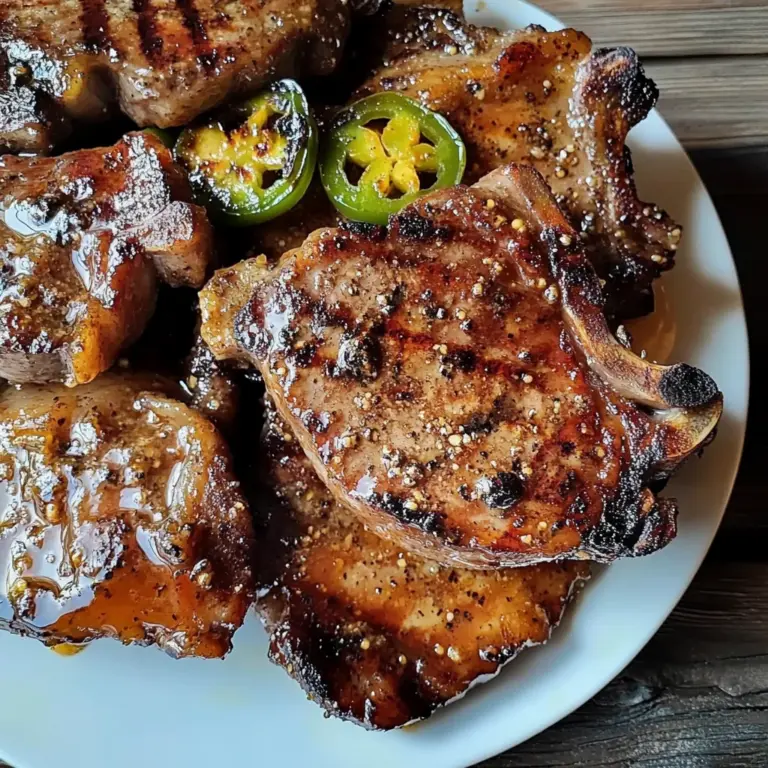 Juicy Grilled beef Chops with Spicy Peach Glaze