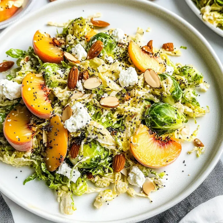 Peach Brussels Sprouts Crunch Salad
