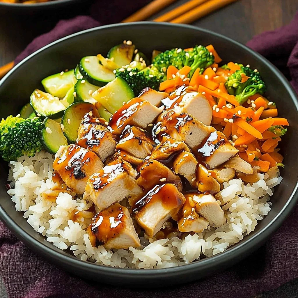 Teriyaki Grilled Chicken and Veggie Rice Bowls
