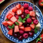 Watermelon Fruit Salad with Lime Mint Dressing