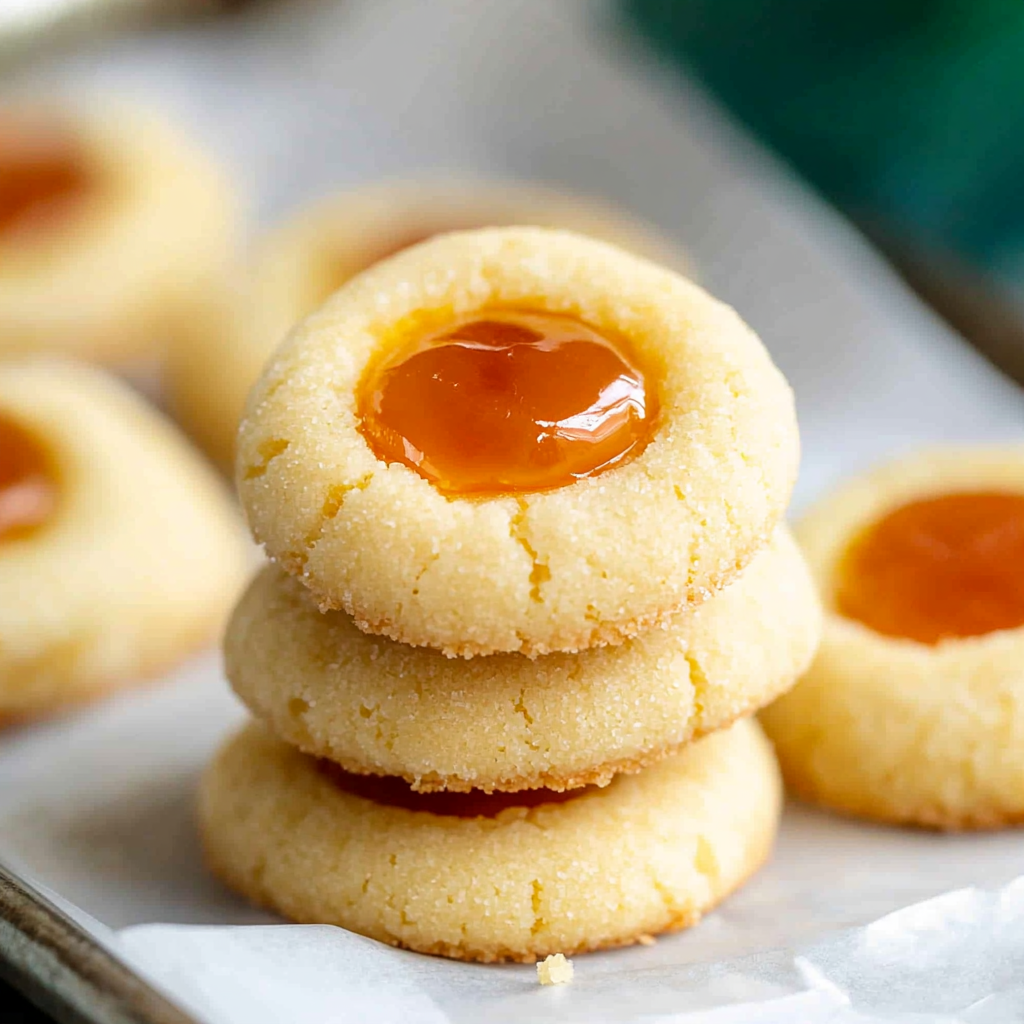 Apricot Filled Thumbprint Cookies