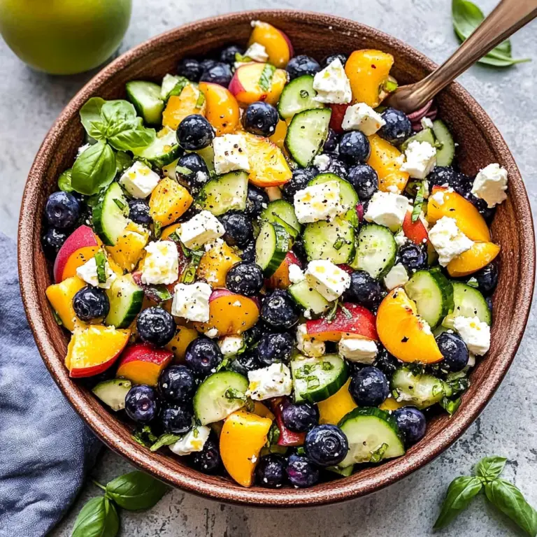 Blueberry Peach Feta Salad