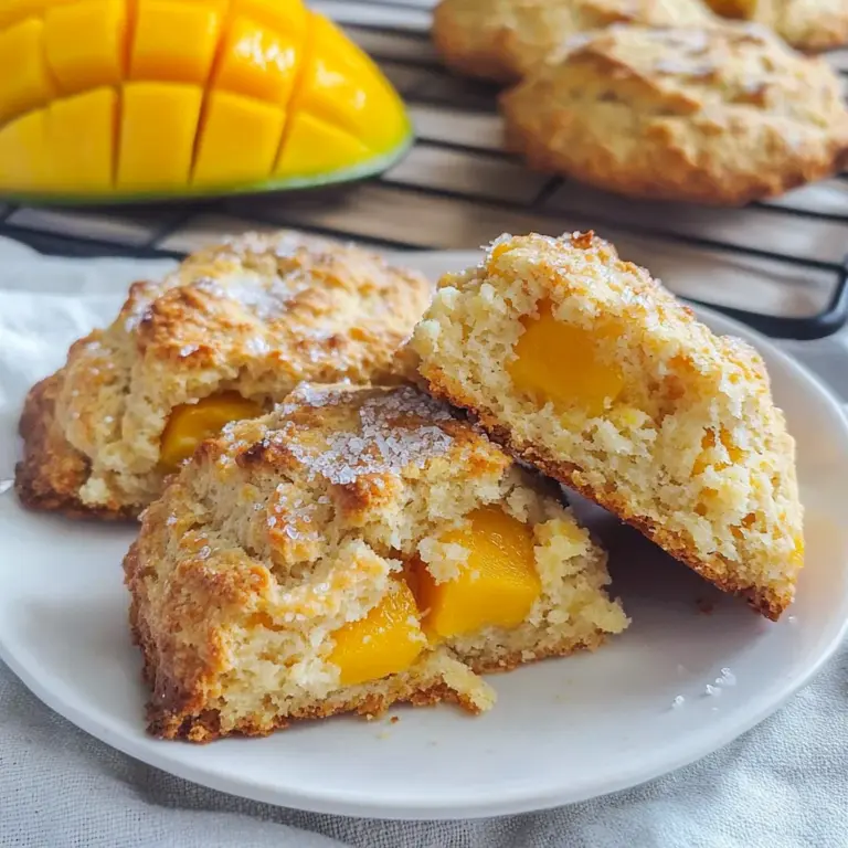 Coconut mango scones