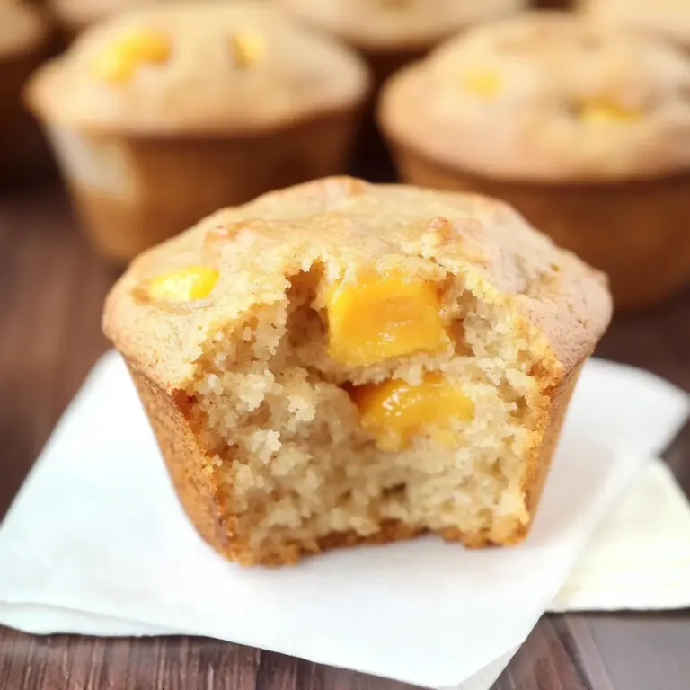 Healthy Honey Peach Muffins