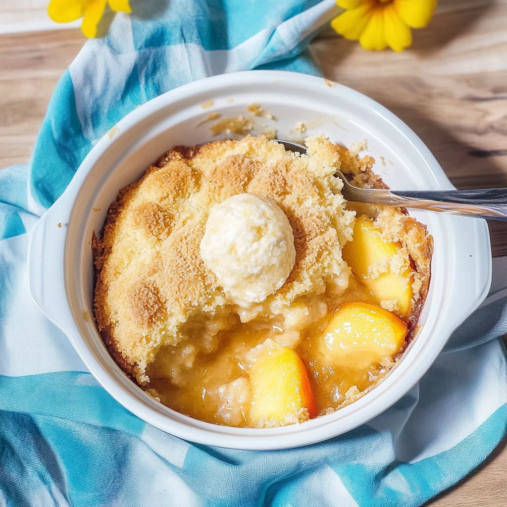 How to Make Peach Cobbler with Cake Mix