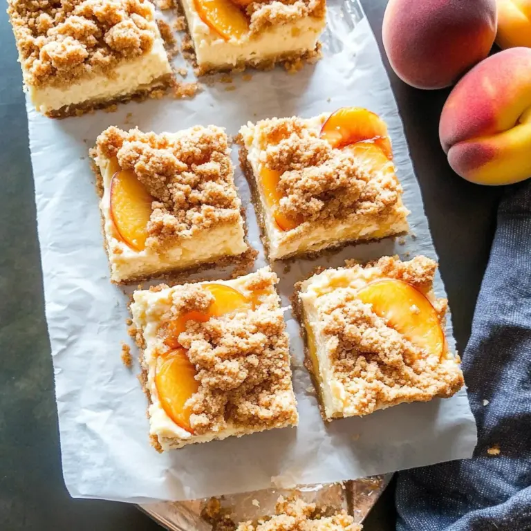 Peach Cobbler Cheesecake Bars