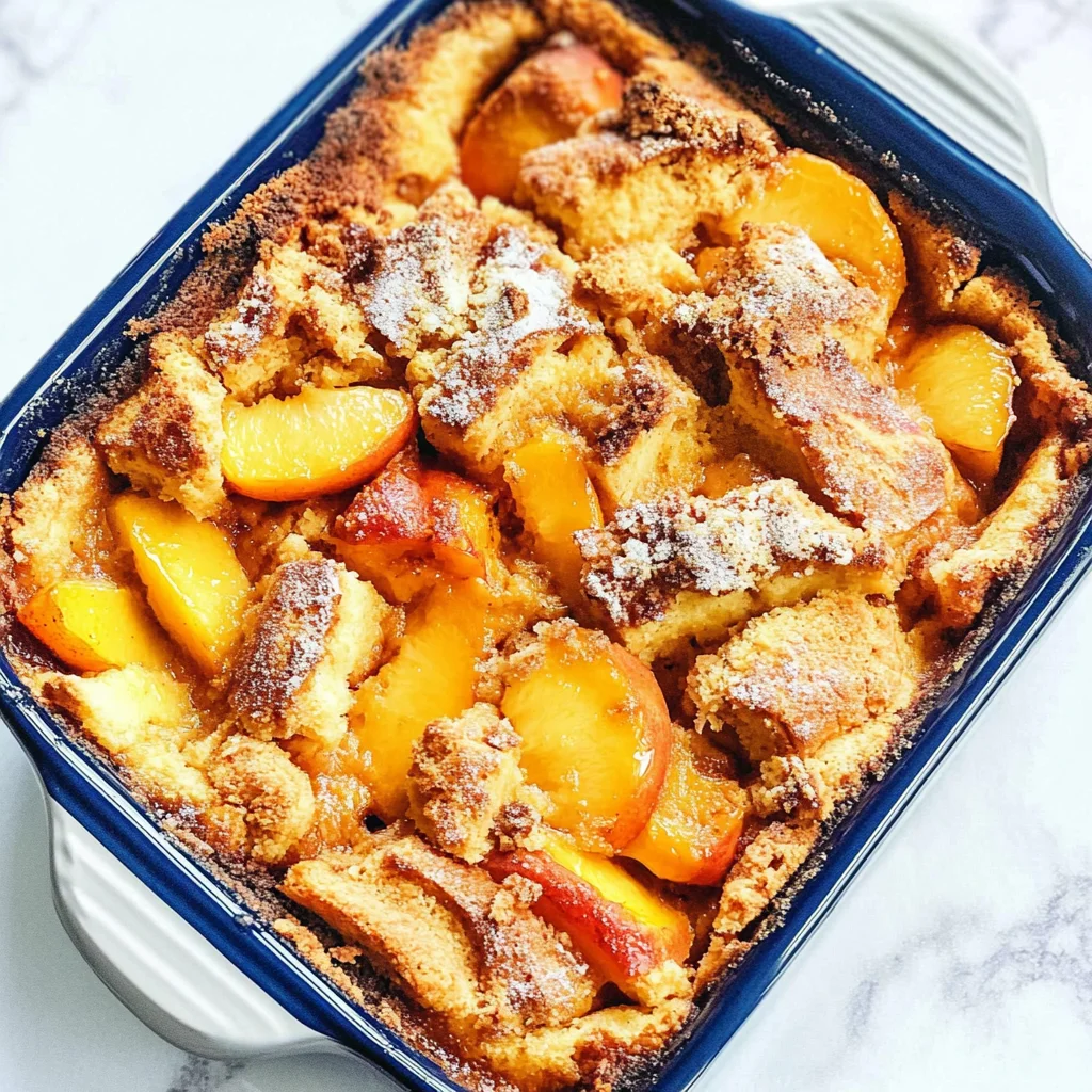 Peach Cobbler French Toast Bake