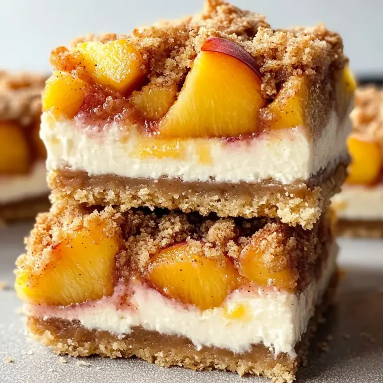 Peaches and Cream Desserts: Irresistible Peach Cobbler Cheesecake Bars for Every Occasion