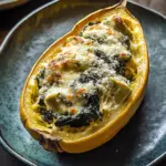 Spinach and Artichoke Stuffed Spaghetti Squash