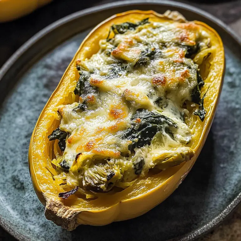 Spinach and Artichoke Stuffed Spaghetti Squash