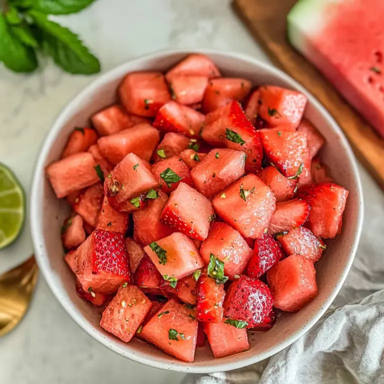 Strawberry Watermelon Salad with Honey-Lime Vinaigrette