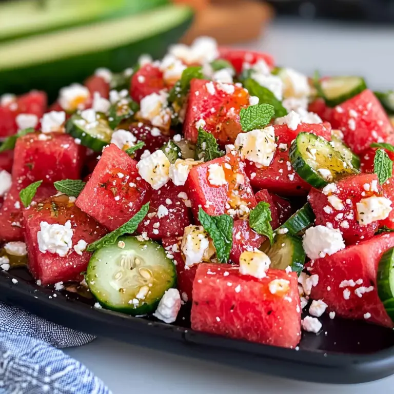 Watermelon Salad With Feta, Mint, and Cucumber