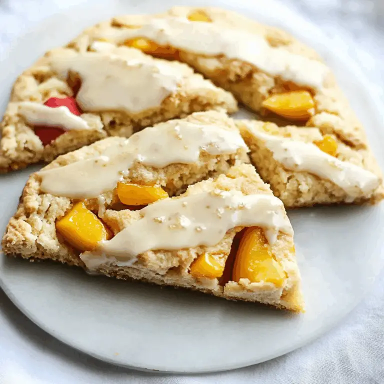 Peach Scones with Honey Vanilla Glaze