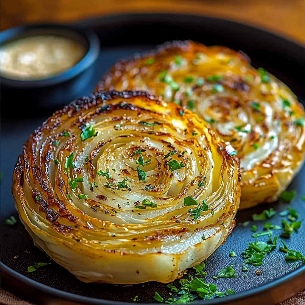 Oven Roasted Garlic Cabbage Steaks