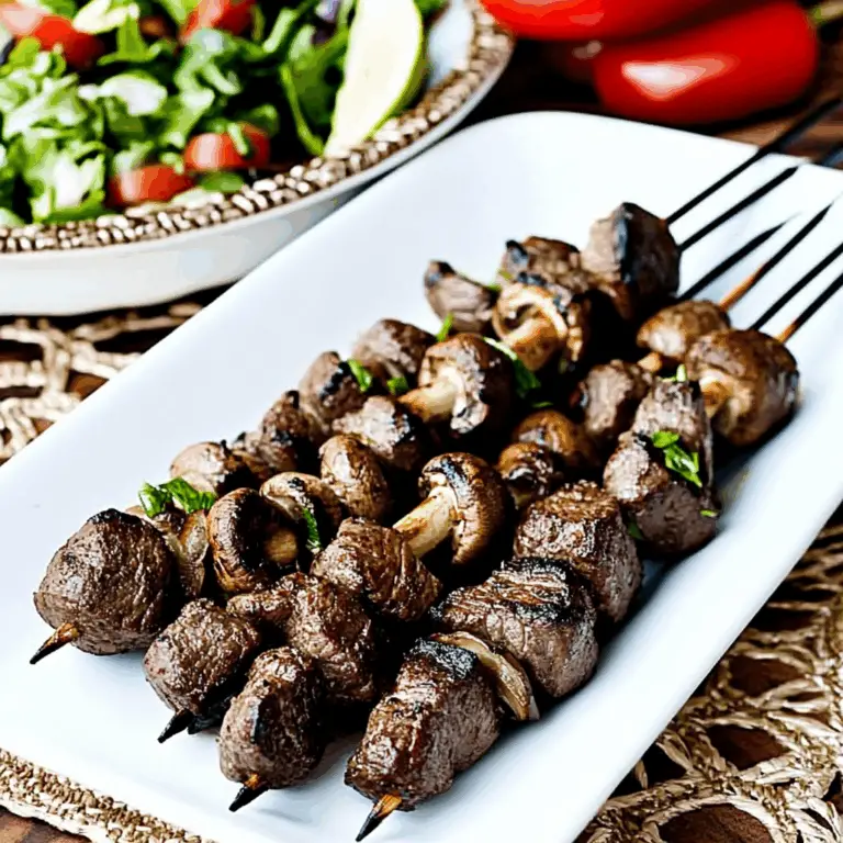 Grilled Steak Kabobs (with Mushrooms)