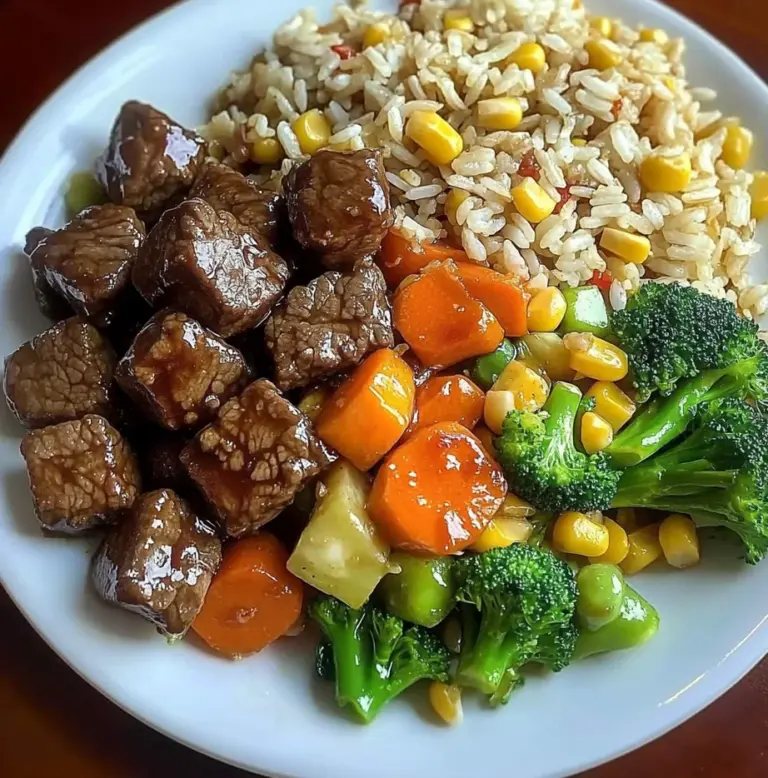 Beef Stir-Fry with Vegetables and Fried Rice