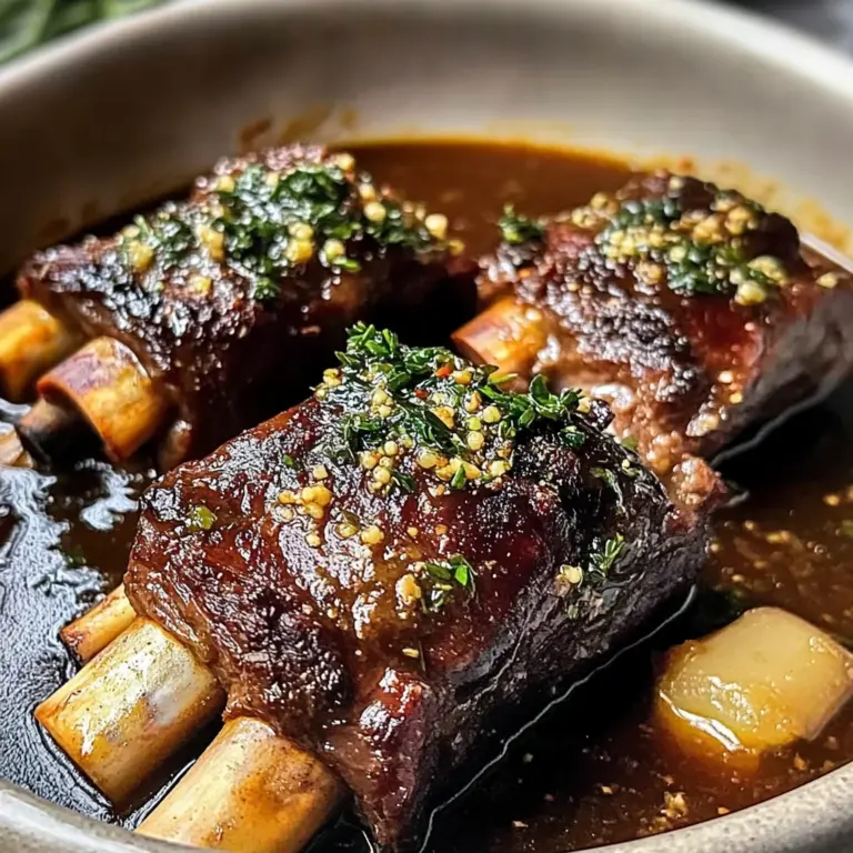 Braised Short Ribs & Lamb Shanks in Red Wine Herb Sauce