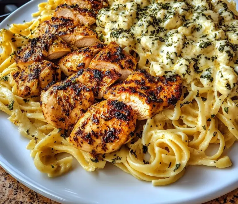 Cajun Garlic Butter Chicken with Creamy Mozzarella Linguine