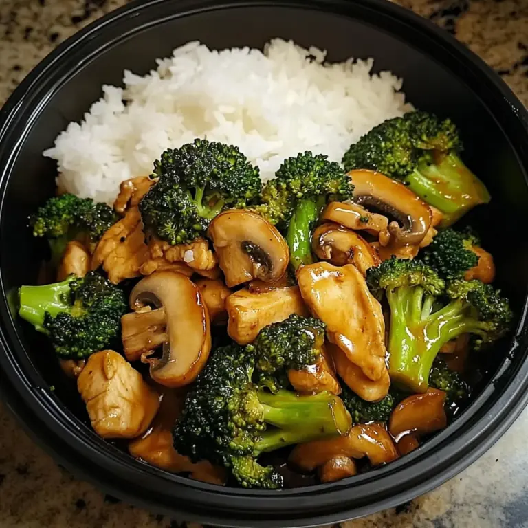 Chicken, Broccoli & Mushroom Stir-Fry with Steamed Rice