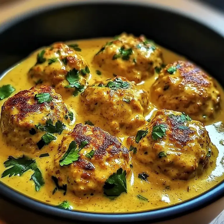 Chicken Meatballs in Coconut Curry Sauce