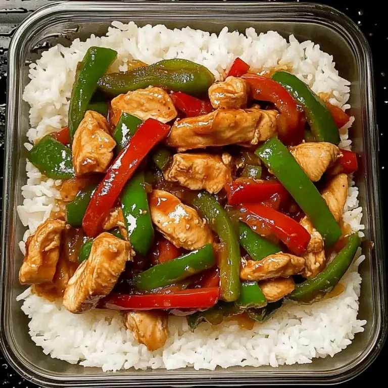 Chicken and Bell Pepper Stir-Fry with Rice