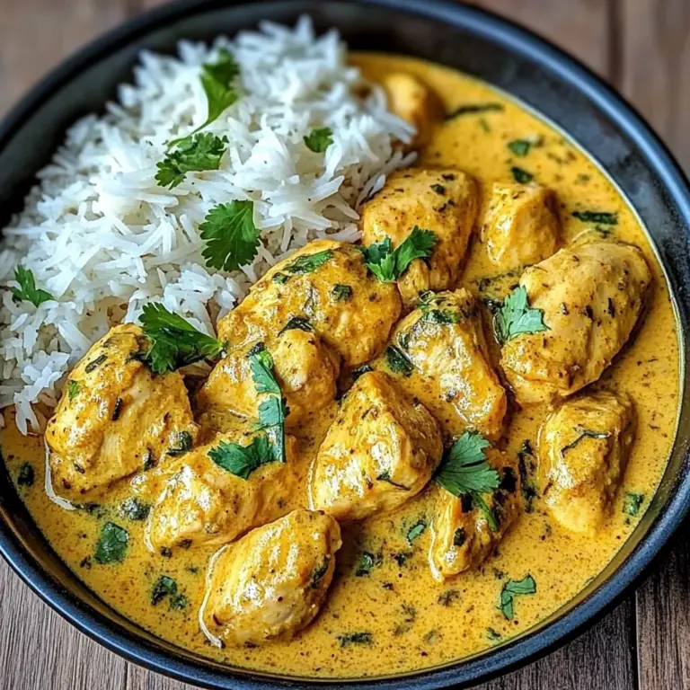 Coconut-Spiced Chicken Curry with Garlic Naan & Golden Fries