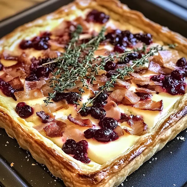 Cranberry Brie Tart with Pancetta & Thyme