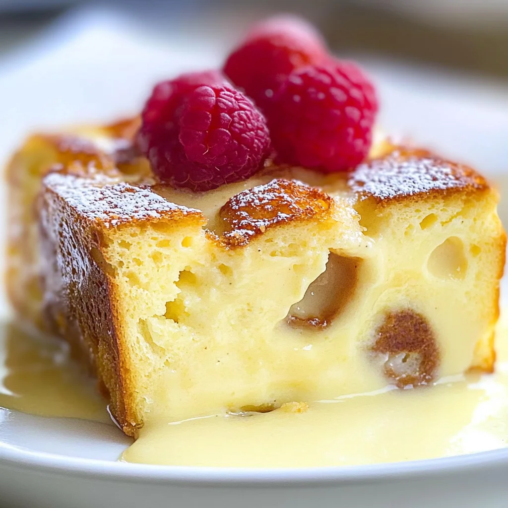 Custard Bread Pudding with Vanilla Sauce
