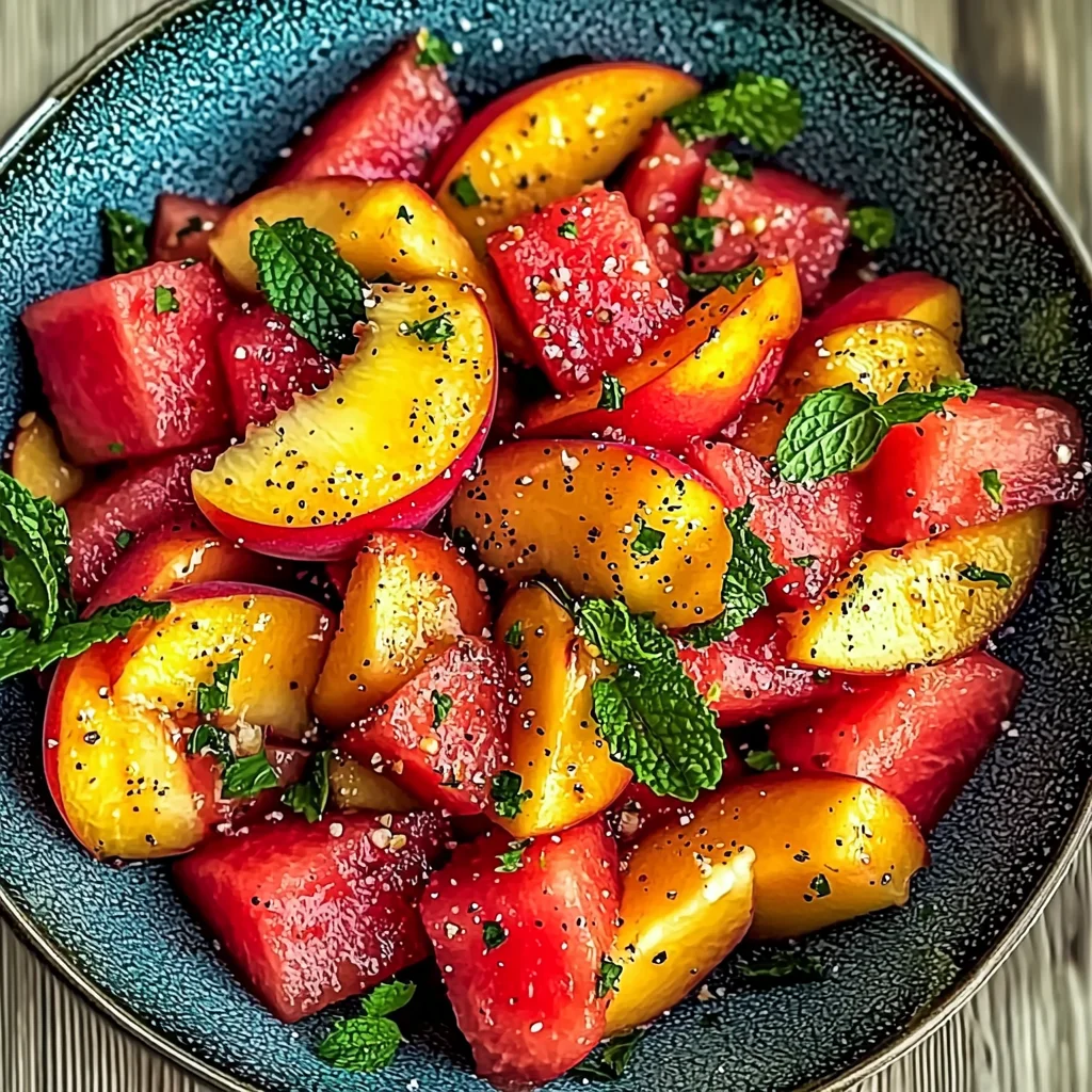 Easy Summer Peach Watermelon Salad