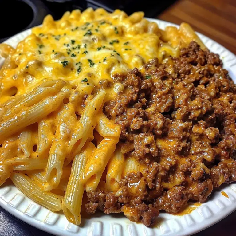 Garlic Butter Cajun Beef Penne in Velvety Cheese Sauce