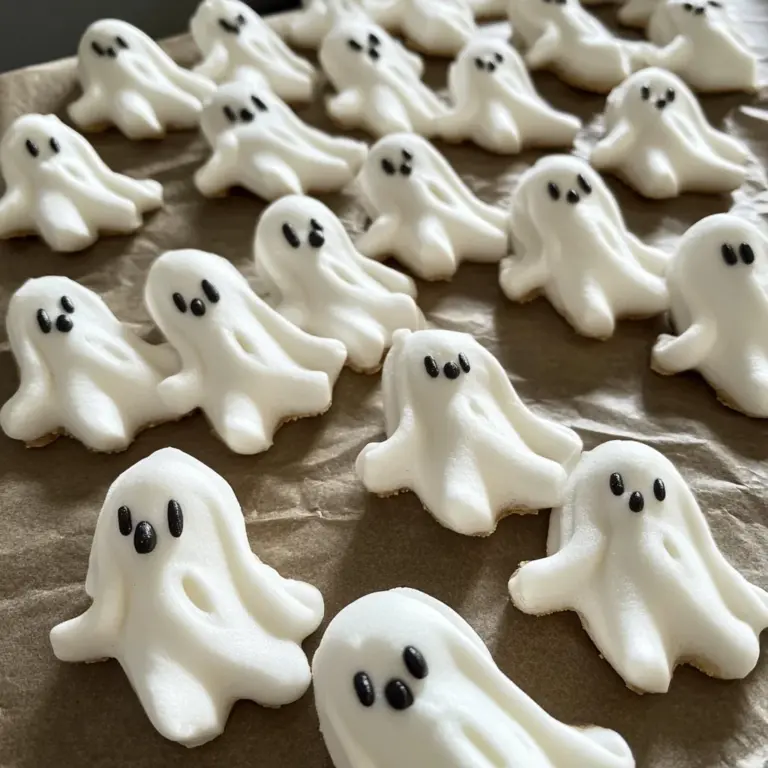 Ghost-Shaped Meringue Cookies