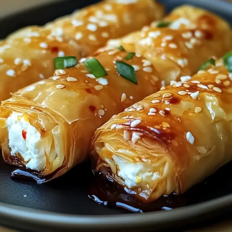 Oven Fried Feta Rolls with Chili Honey