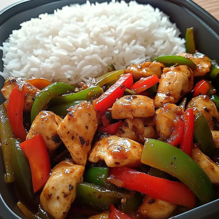 Pepper Chicken Stir-Fry with Fluffy Rice