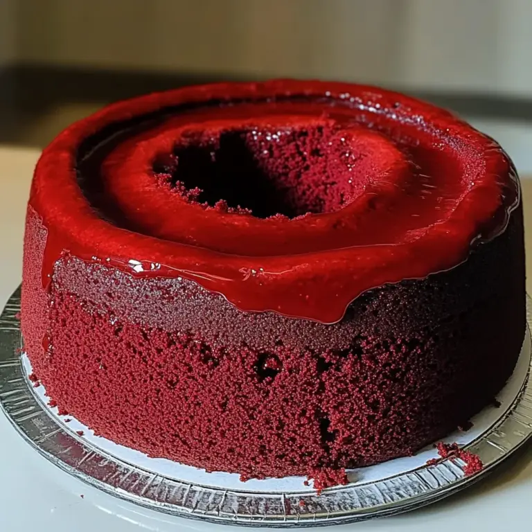 Red Velvet Pound Cake with Cream Cheese Glaze
