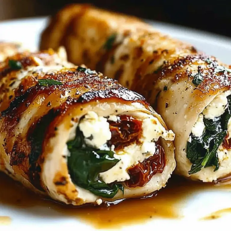 Rolled Up Chicken with Feta, Spinach, and Sun-Dried Tomatoes