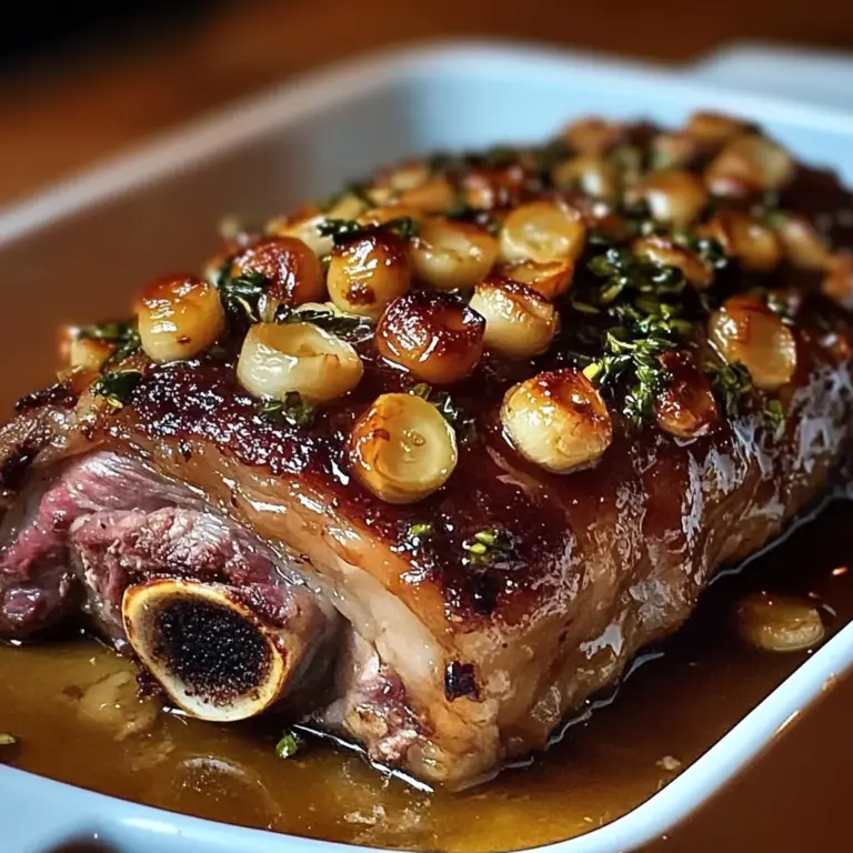 Slow-Roasted Garlic-Honey Mustard Confit Lamb Shoulder