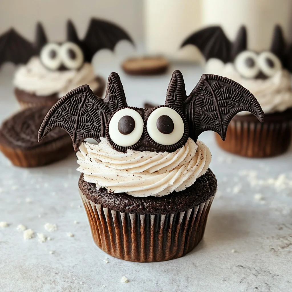 Vegan Oreo Bat Cupcakes