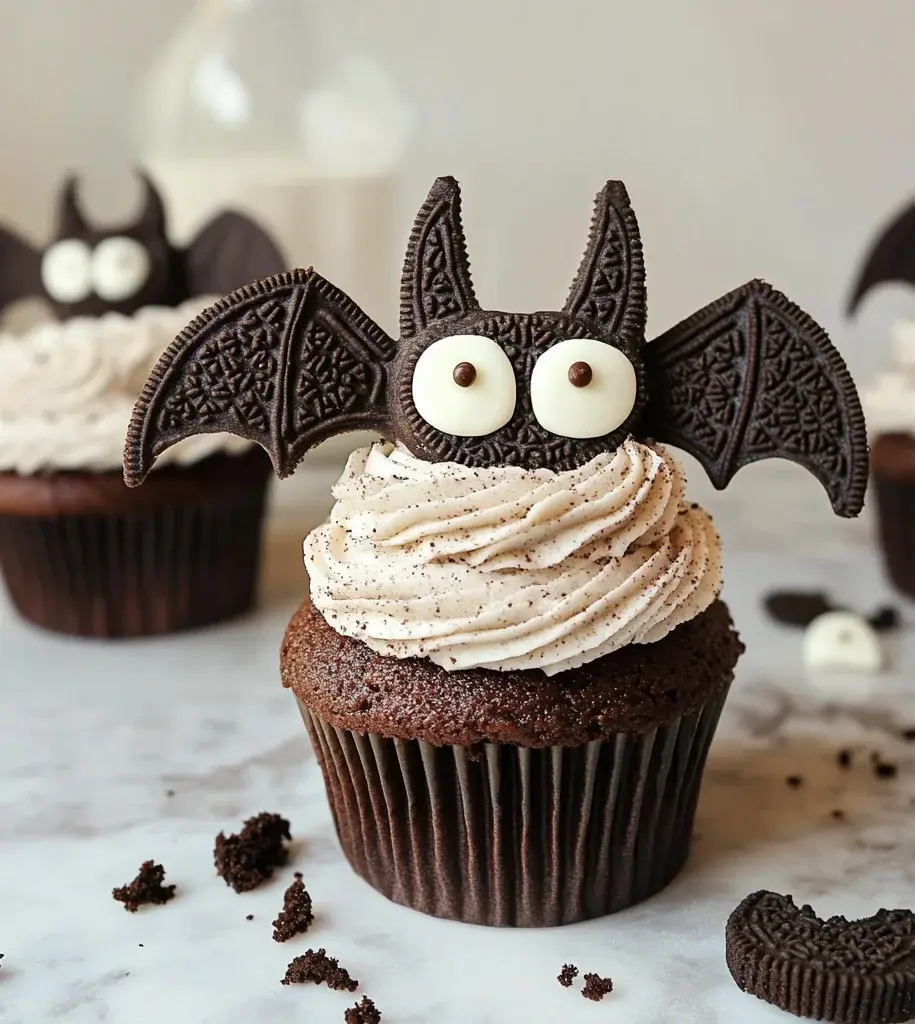 Vegan Oreo Bat Cupcakes