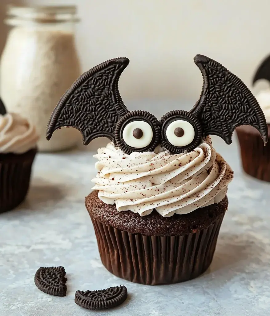 Vegan Oreo Bat Cupcakes