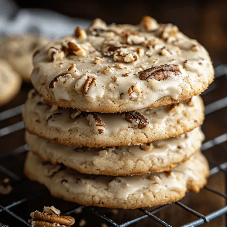 Frosted Butter Pecan Cookies