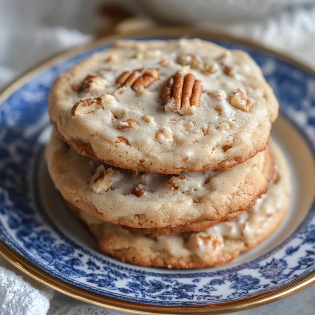 Frosted Butter Pecan Cookies